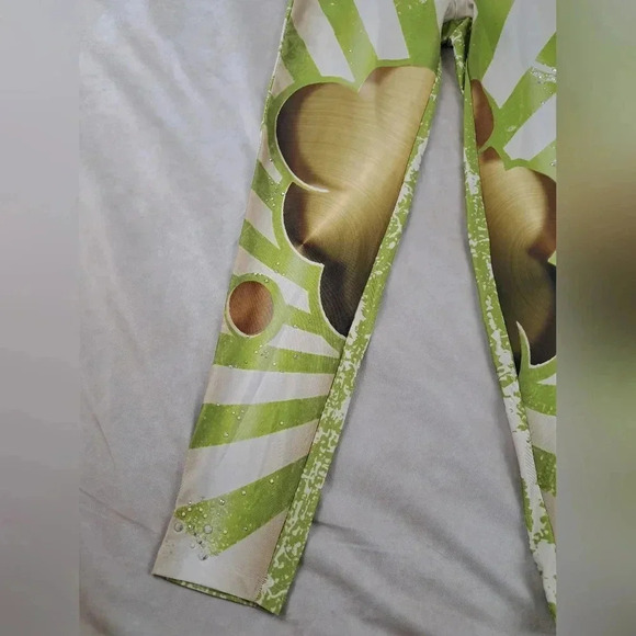 IPNG essence of design Leggings Light Green Beaded Size M/L Unique - Picture 2 of 12